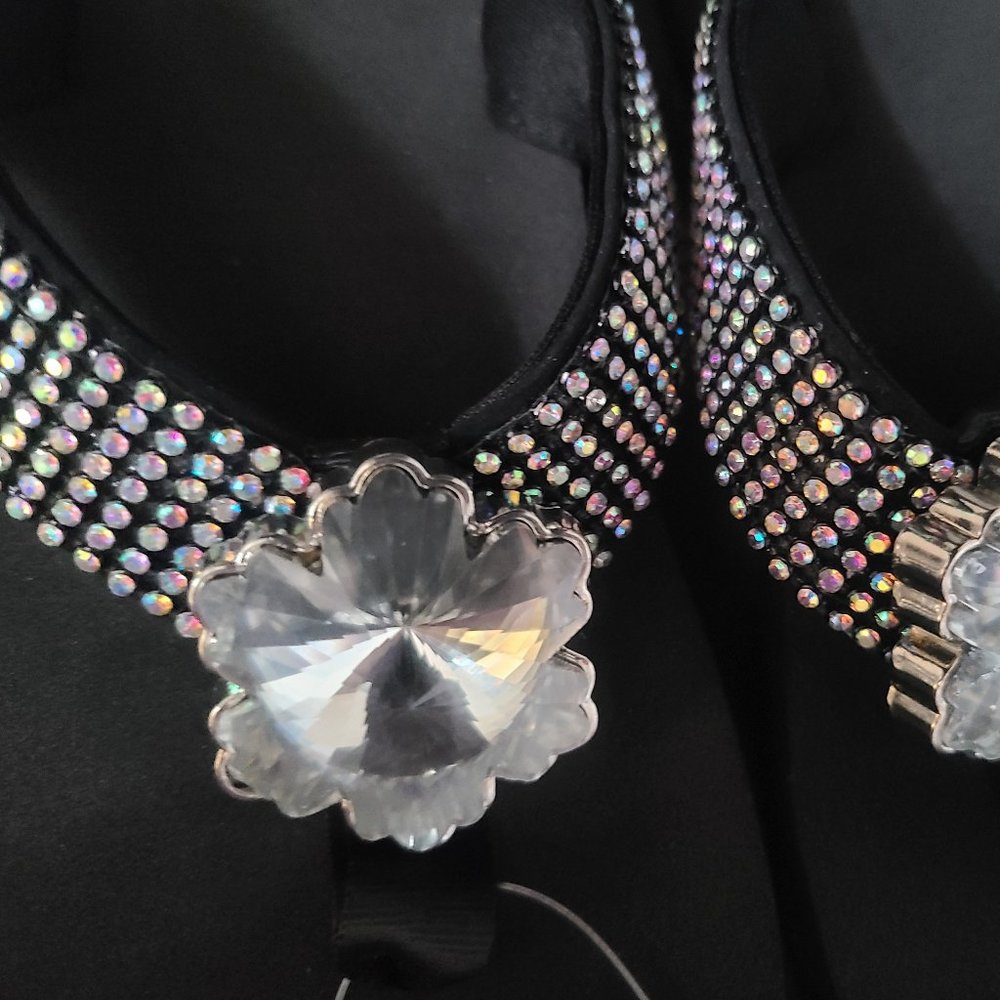 Rhinestone Clear Flower (Flat Size 10) Love Flip Flops